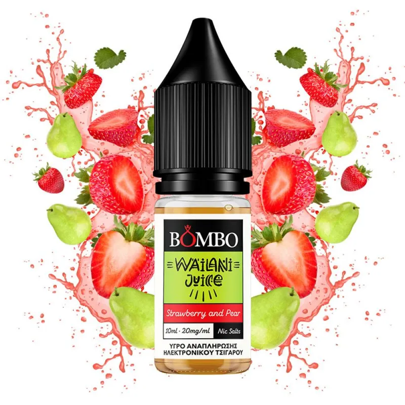 BOMBO WAILANI JUICE STRAWBERRY PEAR 10ML 20MG NIC SALTS