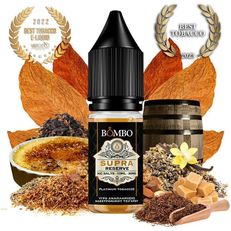 BOMBO PLATINUM TOBACCOS SUPRA RESERVE 10ML 20MG NIC SALTS