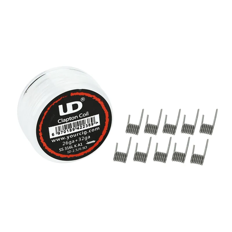 Predmotané špirálky UD Clapton 26GA SS316L + 32GA KA1 (0.5ohm) (10ks)
