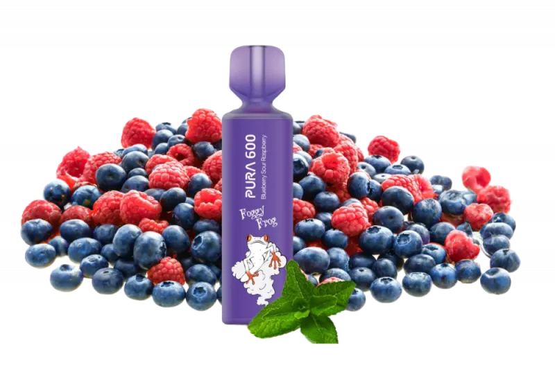 Jednorázová cigareta PURA Foggy Frog - BLUEBERRY SOUR RASPBERRY