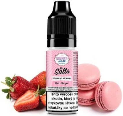 Náplň Liquid Dinner Lady Nic SALT Strawberry Macaroon 10ml - 20mg