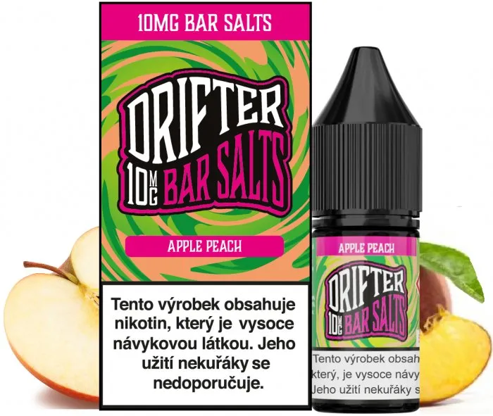 Náplň LIQUID DRIFTER BAR SALTS APPLE PEACH 10ML - 10MG