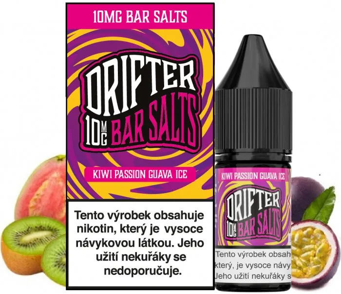 Náplň Liquid Drifter Bar Salts Kiwi Passionfruit Guava Ice 10ml - 10mg-20mg