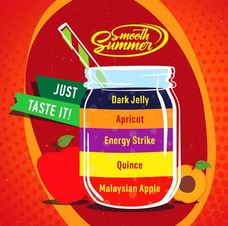 Smooth Summer: Želé, marhuľa, energy drink, dula, malajské jablko