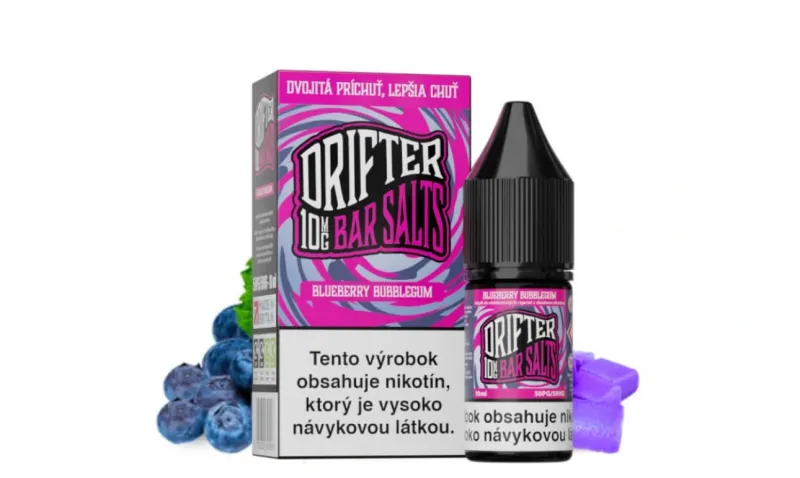 Náplň Juice Sauz Drifter Bar Blueberry Bubblegum Salt E-liquid 10ml (10mg/20mg) - Náplň Juice Sauz Drifter Bar Blueberry Bubblegum Salt E-liquid 10ml (10mg/20mg) -