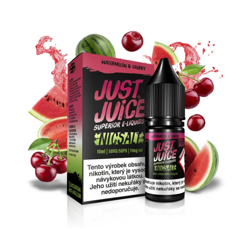 Náplň E-liquid Just Juice Salt 10ml 20mg/11mg: Watermelon & Cherry (Vodný melón & čerešňa)