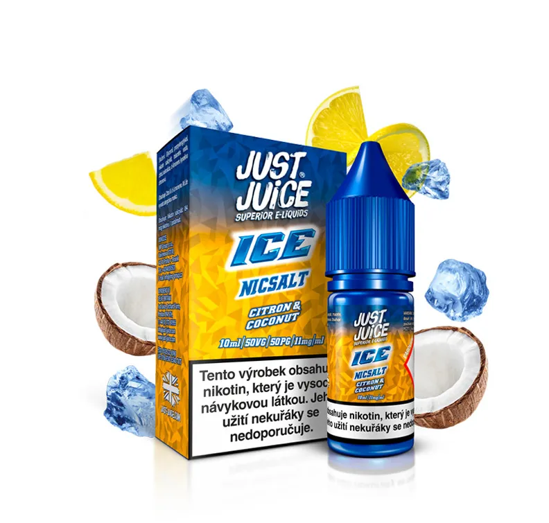 Náplň E-liquid Just Juice Salt 10ml / 11mg-20mg: ICE Citrón & Coconut (Ľadový citrón & kokos)