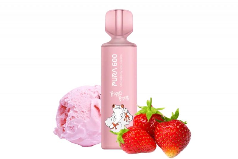 Jednorázová cigareta PURA Foggy Frog - STRAWBERRY ICECREAM