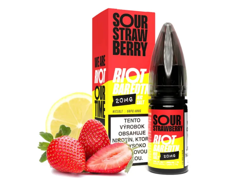 Riot Bar EDTN Salt - Sour Strawberry 10ml (10mg/20mg) e-liquid