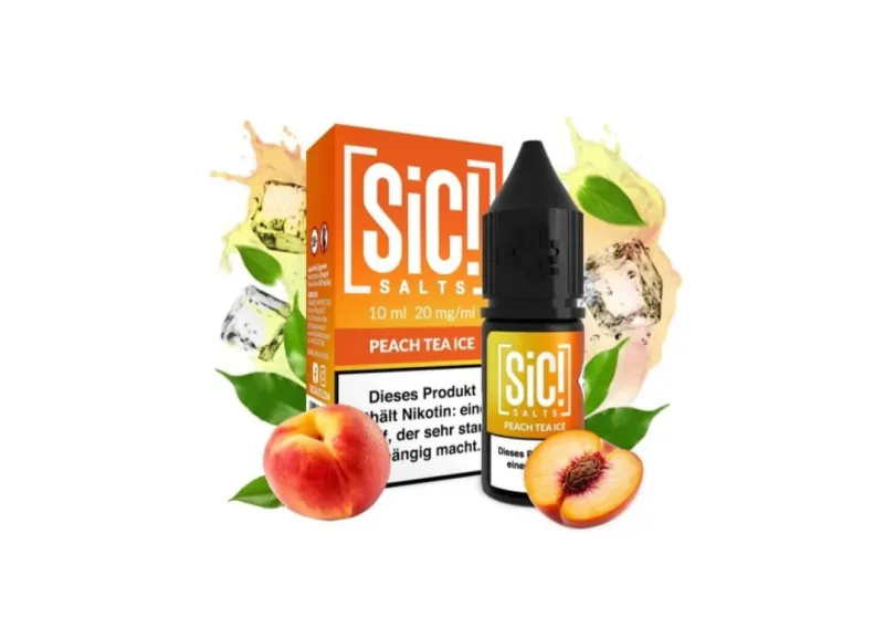 E-liquid Sic! Salts - Peach Tea Ice (Ľadový broskyňový čaj) 10ml 20mg