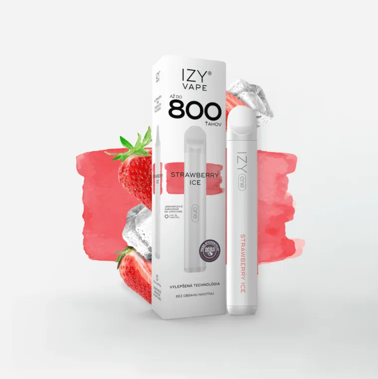 IZY VAPE ONE Strawberry Ice 2ml 18mg White 800 potiahnutí
