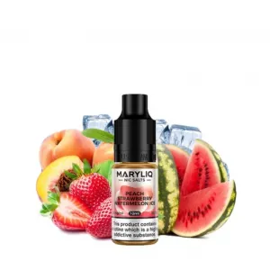 Peach Strawberry Watermelon Ice Nic Salt 10ml - Maryliq odLost Mary 20mg
