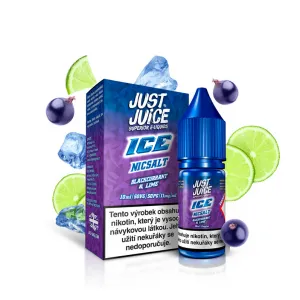 Náplň E-liquid Just Juice Salt 10ml / 11mg-20mg: ICE Blackcurrant & Lime (Ľadové čierne ríbezle & limetka)